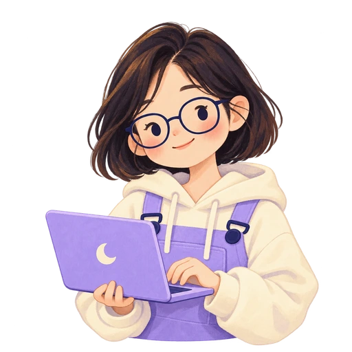 노트북을 든 백록담 주민 캐릭터